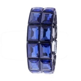 Vintage Rhinestone Stretch Bracelet Royal Blue