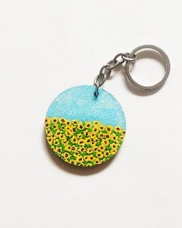 Handpainted keychain ( Valley of Flowers )