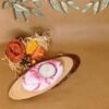 Pink Marble Oval Tea Light Holder