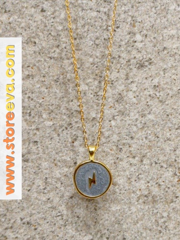 Thunder Enamelled Round Pendant Charm