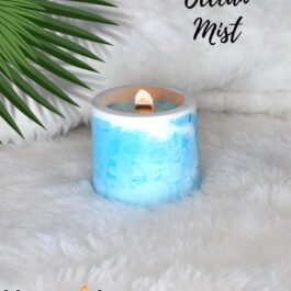 Soy Candle in Cement Pot with Wooden Wick Ocean Mist
