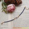 vegan leather charm bracelet blue