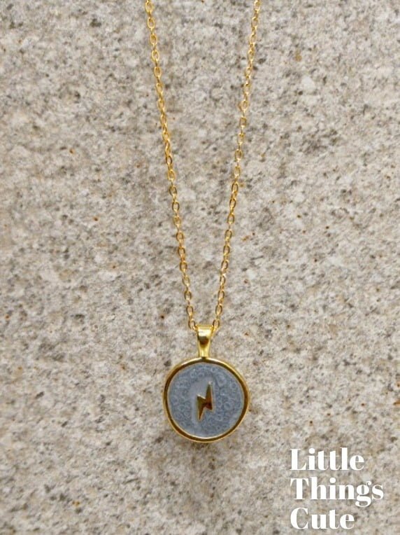 Thunder Enamelled Round Pendant Charm